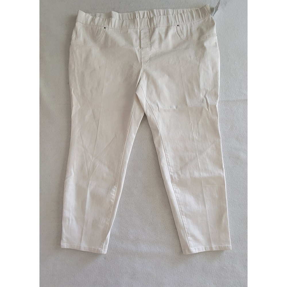 Pioneer Women's Size Plus 3X White Skinny Stretch Pull Up Pants NWT